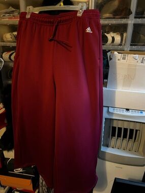 adidas Maroon Drawstring Track Pants